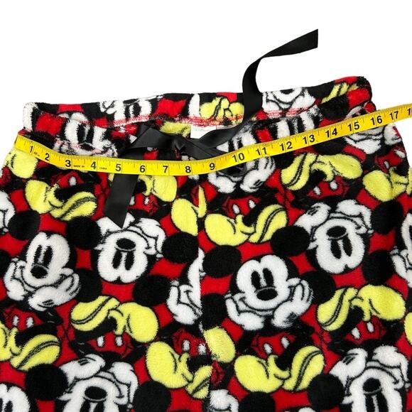 Disney Mickey Mouse Lounge Pants Womens Size M Red Black Fuzzy Cozy House Pants - Picture 3 of 6